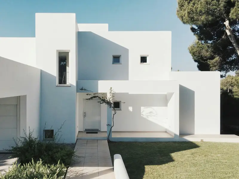 Minimalist white modern house